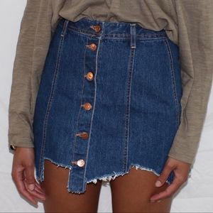 Unique Asymmetrical Jean Skirt